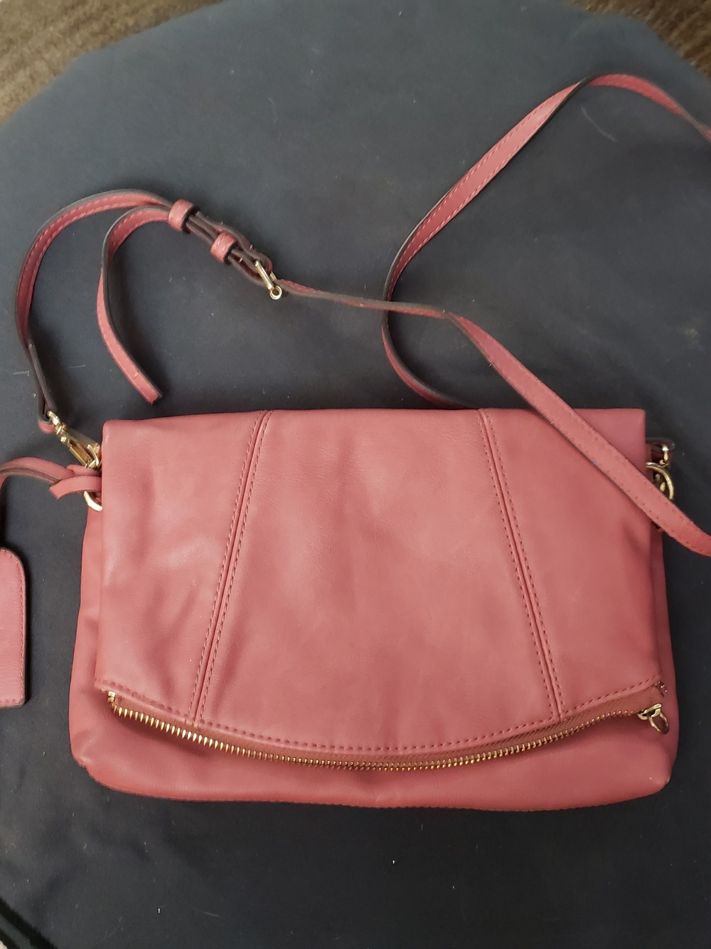 Women’s Crossbody Leather Bag - Pink